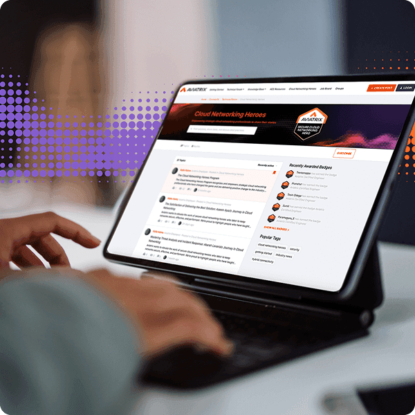 Cloud Networking Heros - Text Card Over Image Column Image